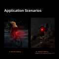 Super Bright Bicycle Sensor Cycling Safety Light Set Back USB Rechargeable Bike Rear Light Kit Bicycle Tail Light